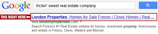 'Meta Title' is the name of your page in search results.
